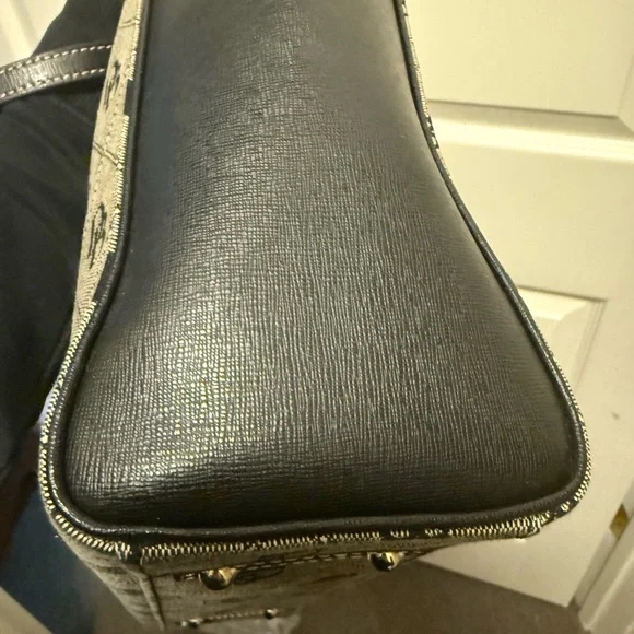 Dooney & Bourke Monogrammed Black and Tan Tote